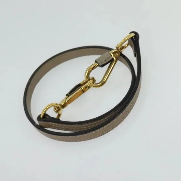 Chloe Fay Shoulder Bag Suede Leather Gray Gold Auth